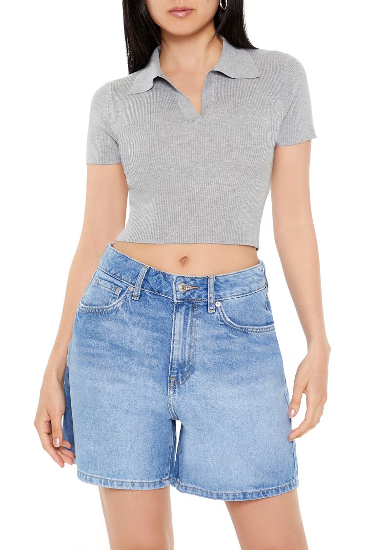 Ribbed Sweater-Knit Crop Top