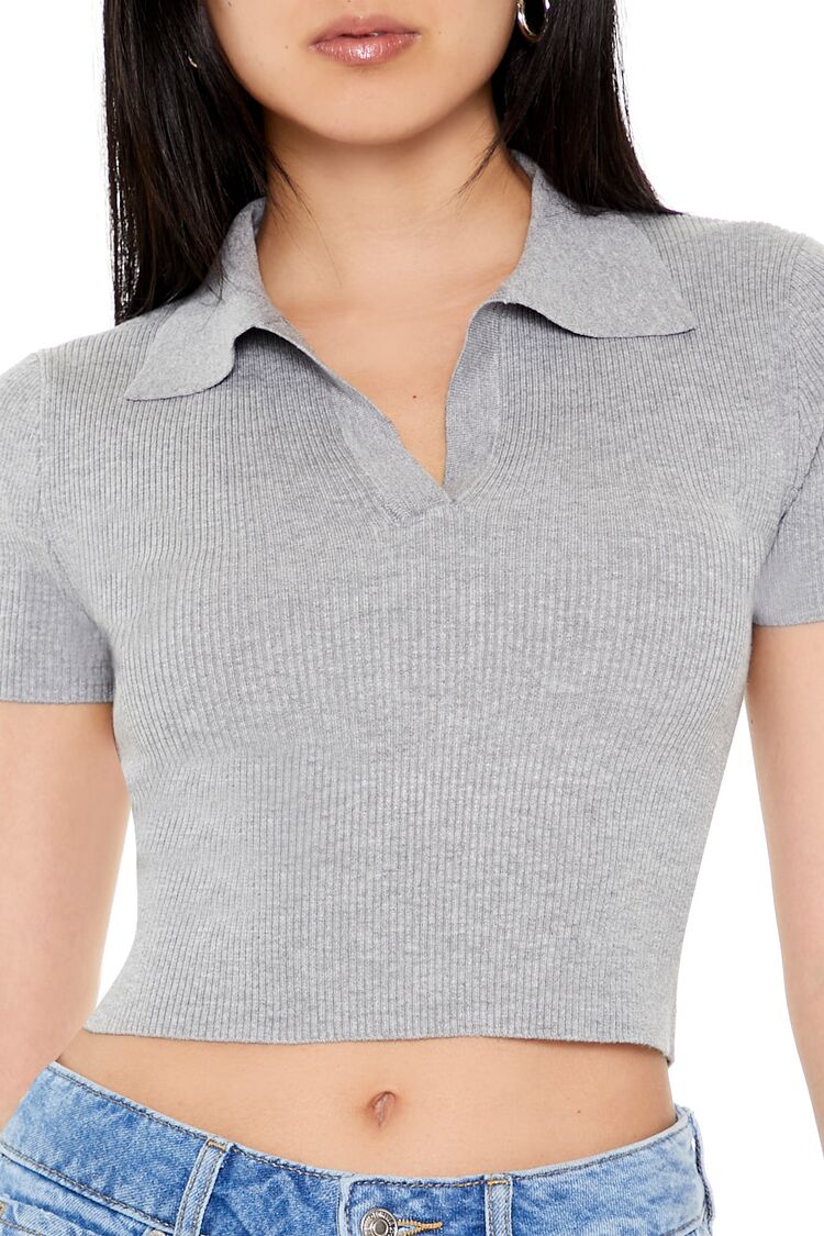 Ribbed Sweater-Knit Crop Top
