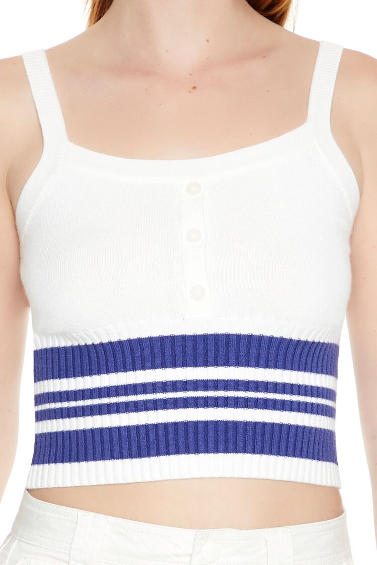 Striped Sweater-Knit Tank Top