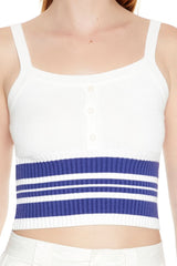 Striped Sweater-Knit Tank Top