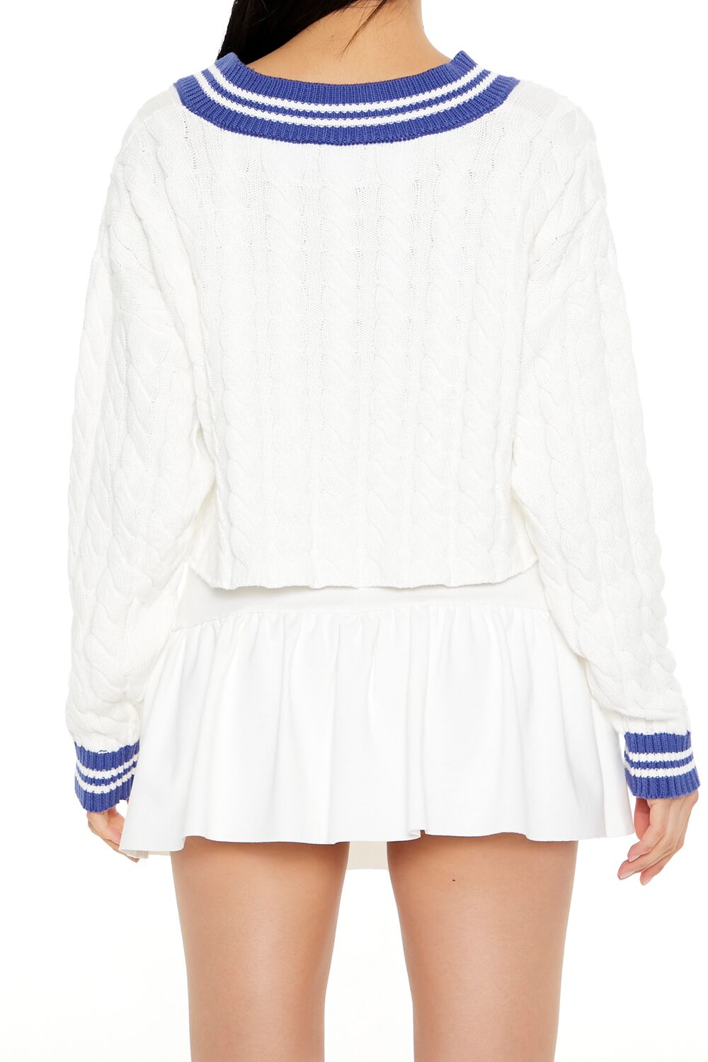 Cropped Cable Knit Sweater