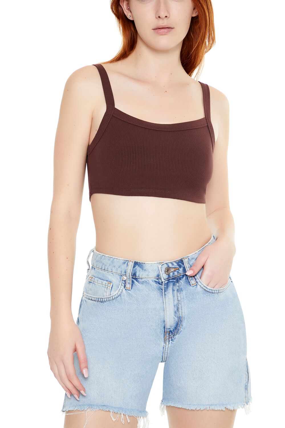 Rib-Knit Cropped Cami