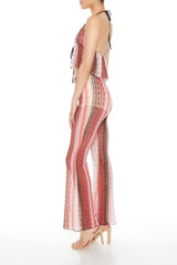 Striped Flare-Leg Pants
