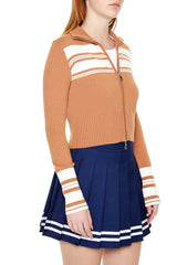 Striped Zip-Up Sweater