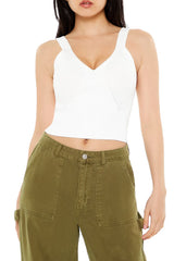 Cropped Sweater-Knit Tank Top