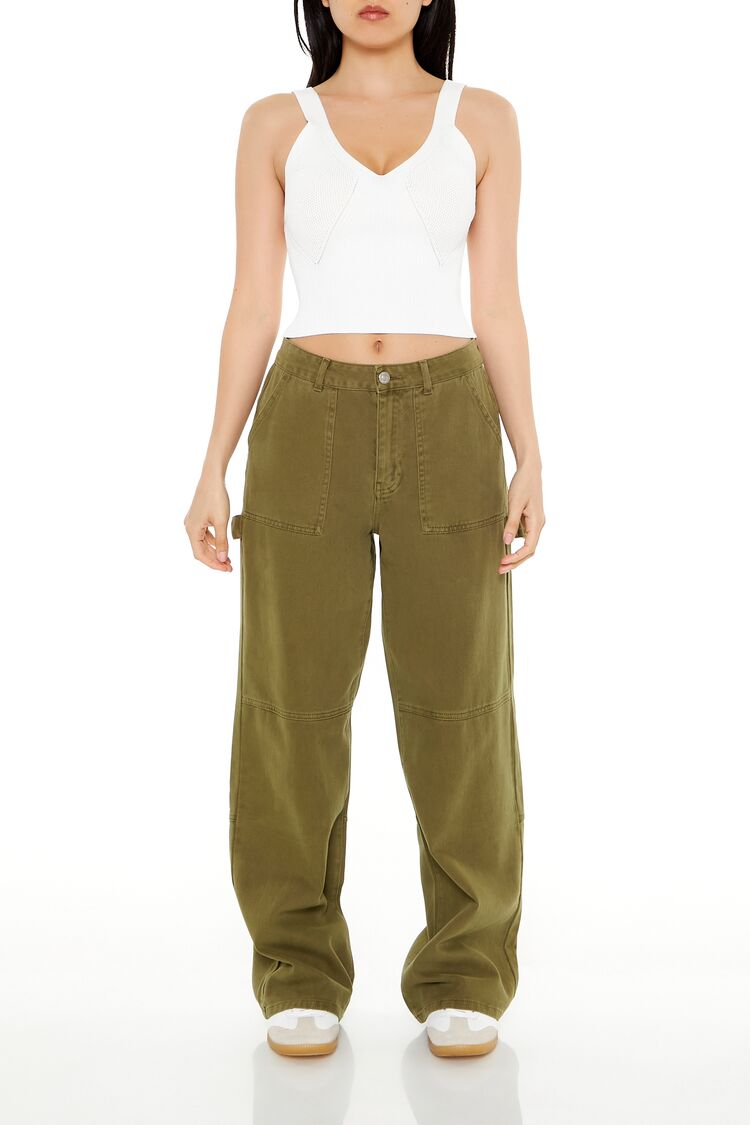 Cropped Sweater-Knit Tank Top
