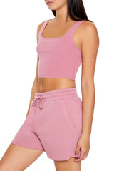 Cotton-Blend Cropped Tank Top