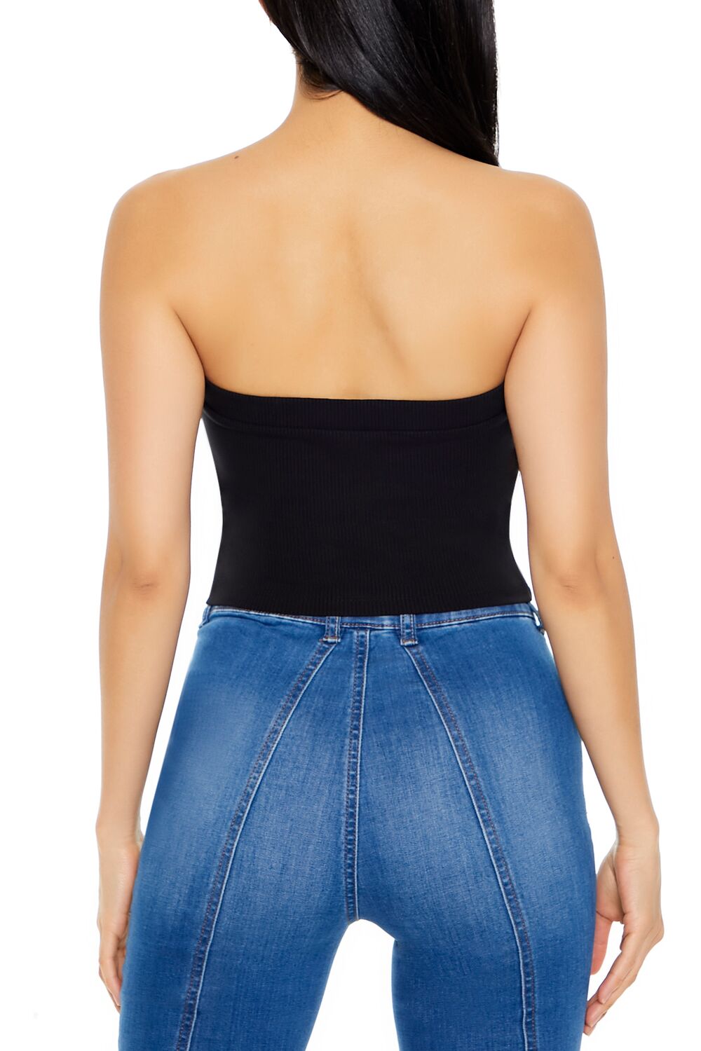 Ribbed Knit Bow Tube Top