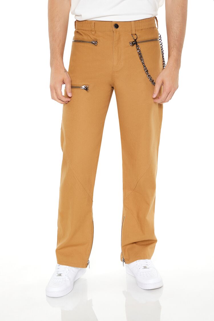 Twill Wallet Chain Straight Pants