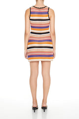 Striped Crochet Mini Tank Dress