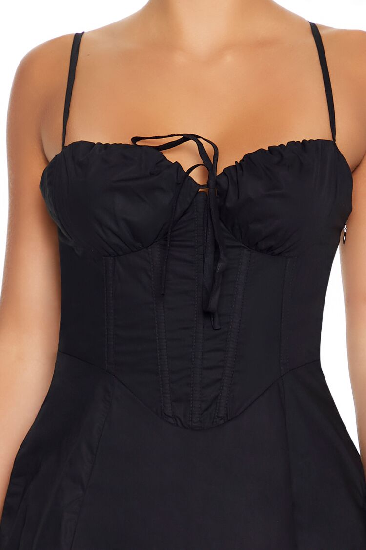 Lace-Up Bustier Bow Mini Dress
