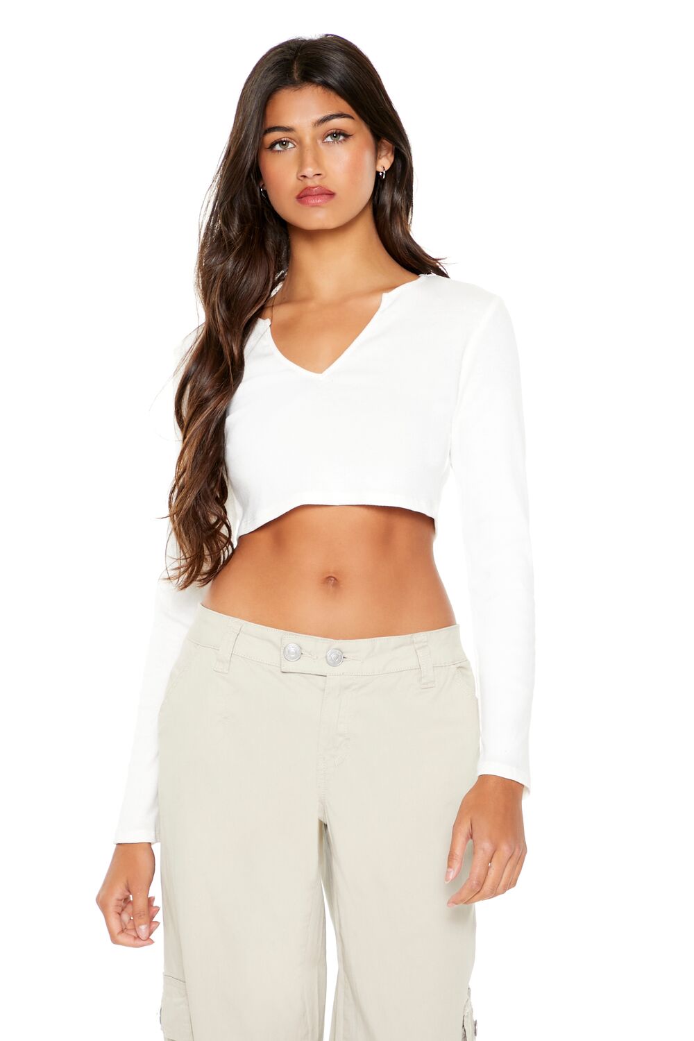 Split-Neck Crop Top