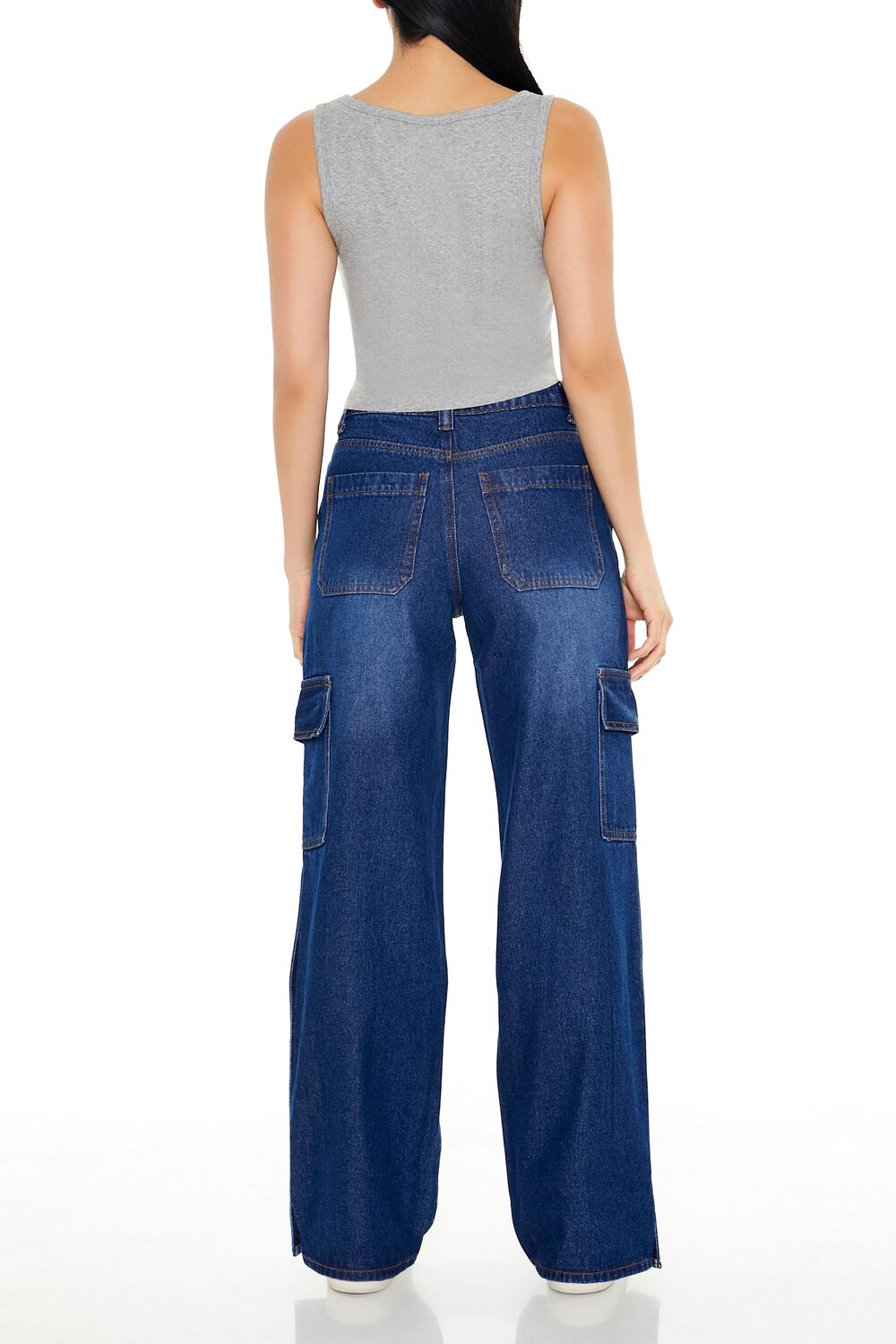 High-Rise Wide-Leg Cargo Jeans