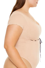 Plus Size Seamless Ribbon-Trim Bodysuit