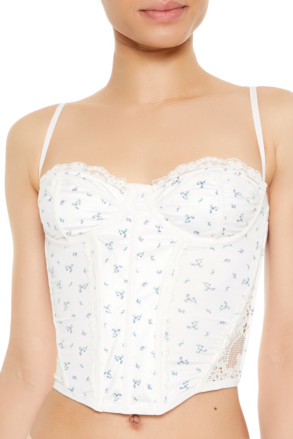 Floral Print Lingerie Corset Cami