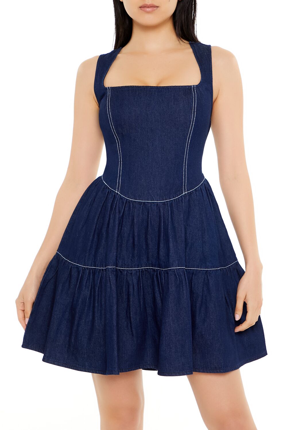 Chambray Fit & Flare Mini Dress
