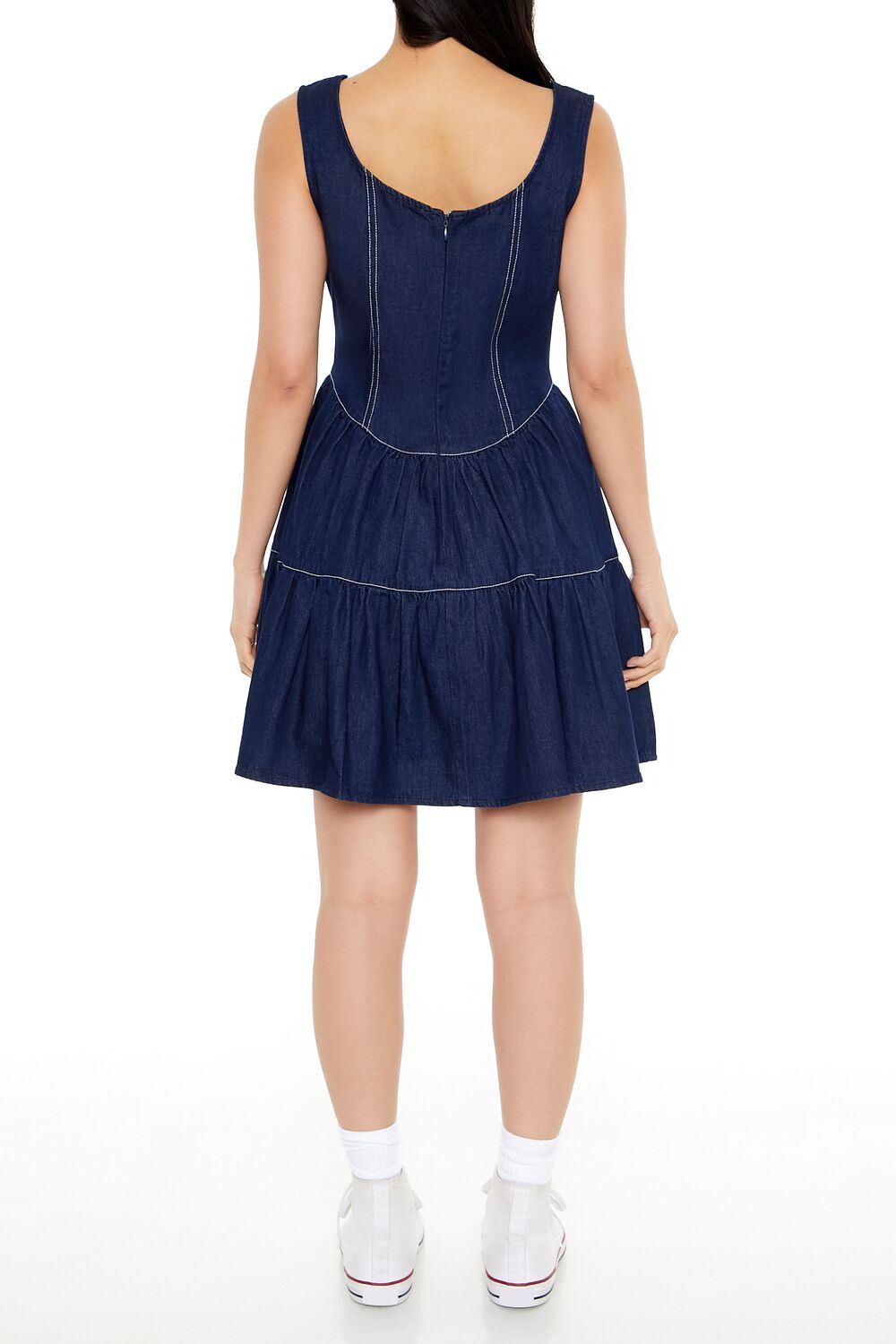 Chambray Fit & Flare Mini Dress