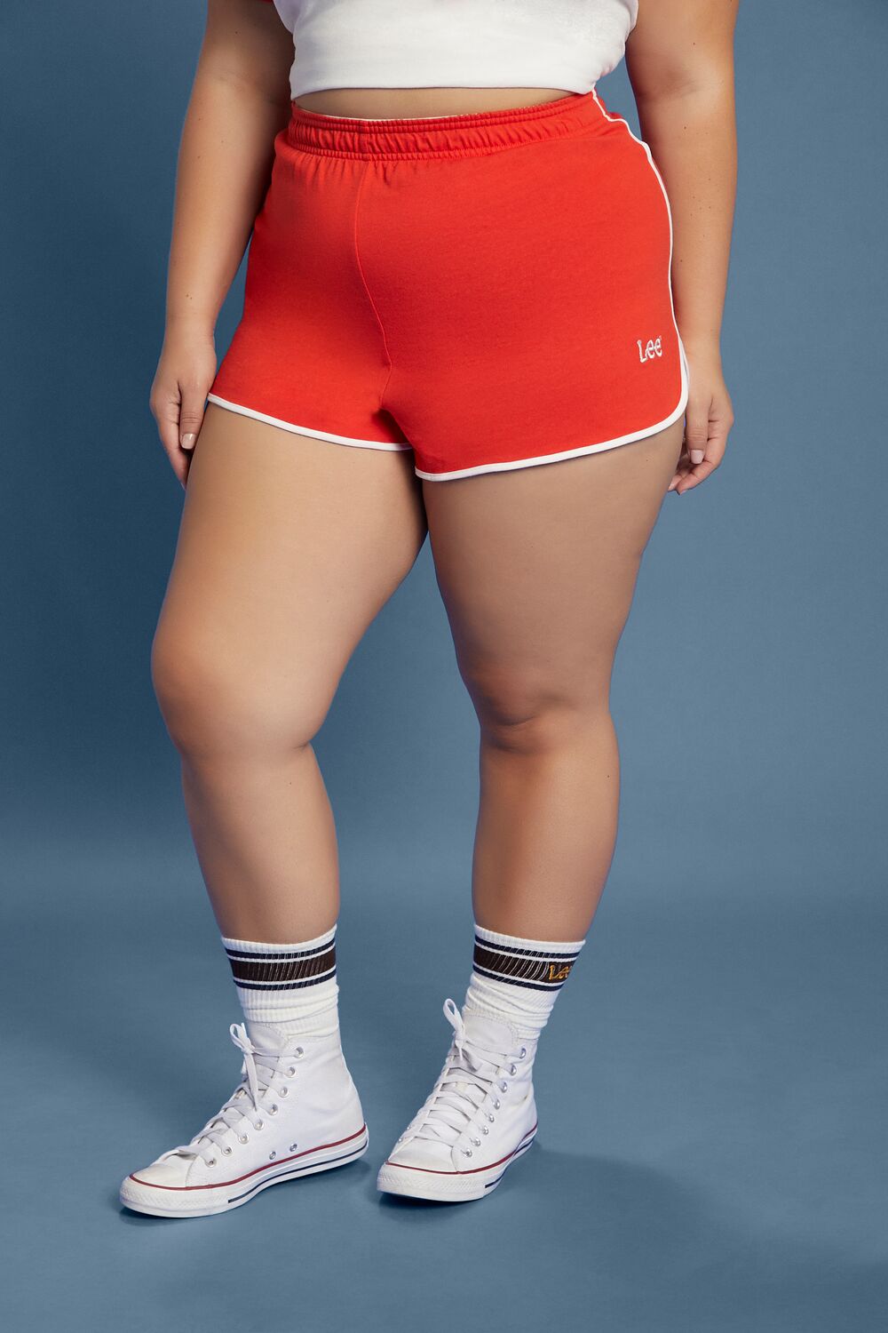 Plus Size Embroidered Lee Ringer Shorts