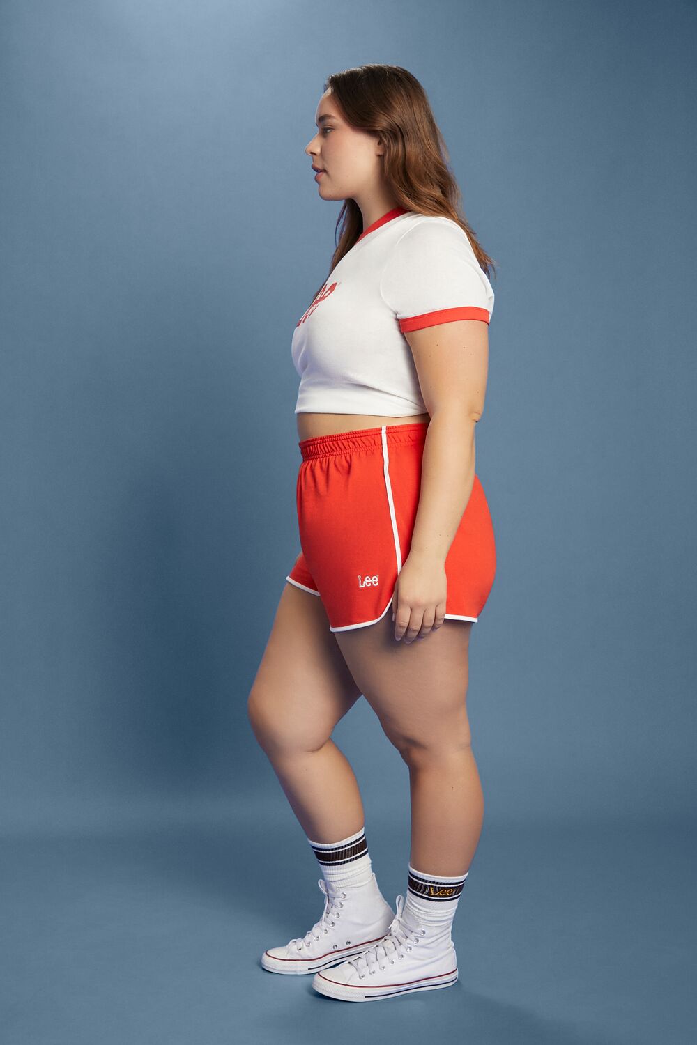 Plus Size Embroidered Lee Ringer Shorts