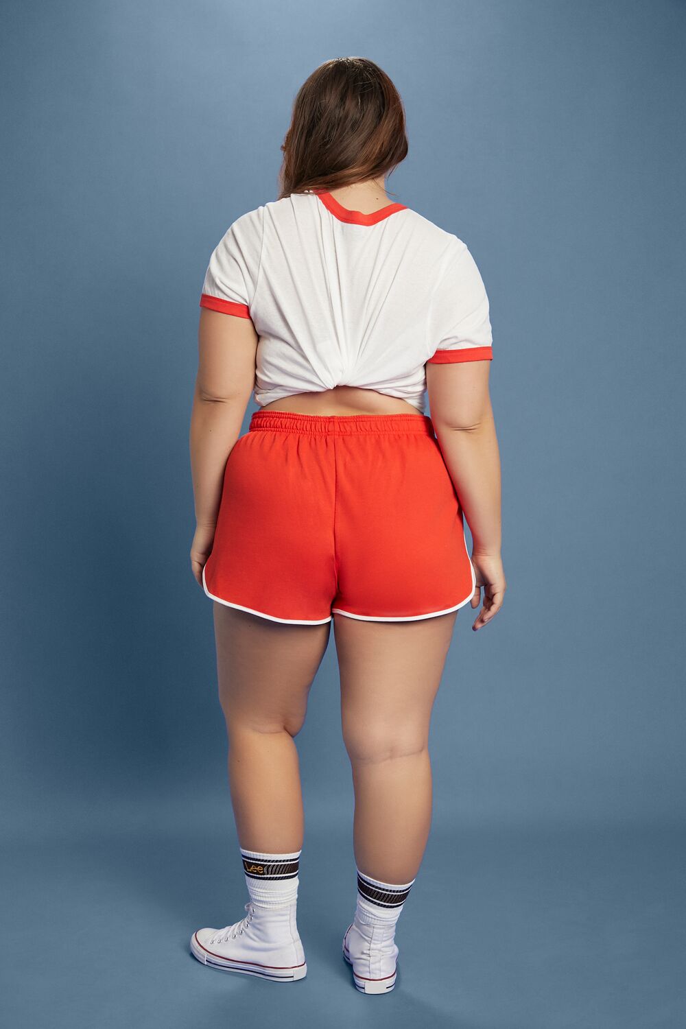 Plus Size Embroidered Lee Ringer Shorts