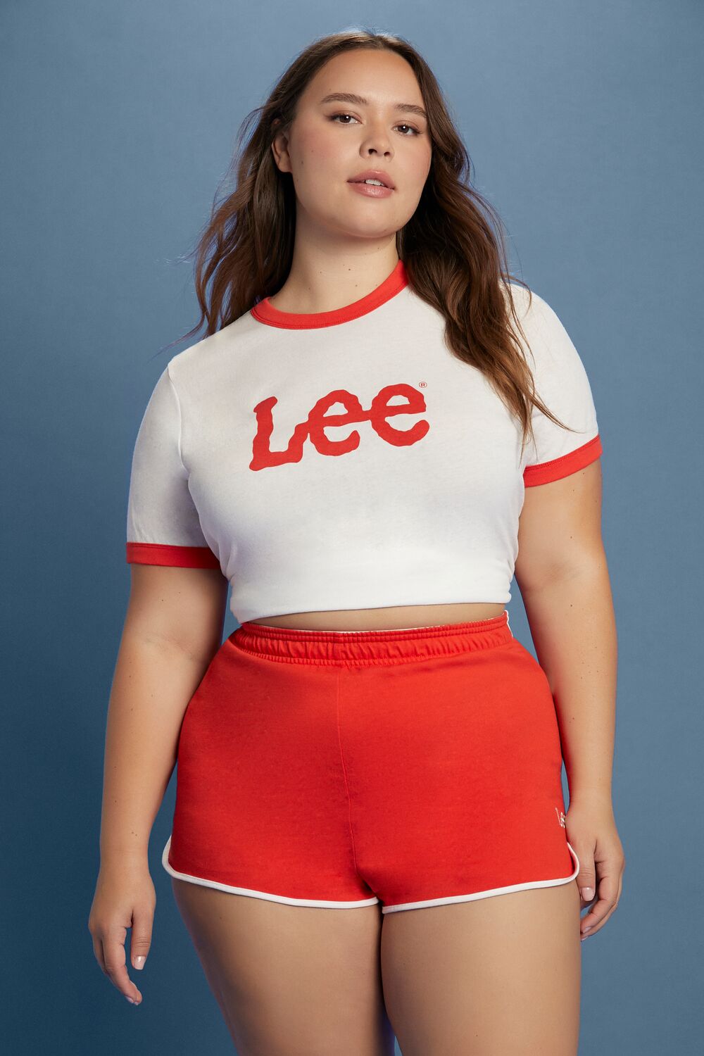 Plus Size Embroidered Lee Ringer Shorts