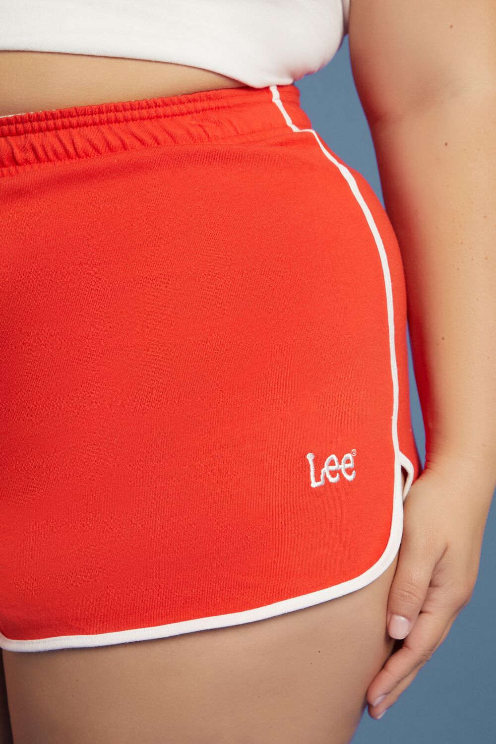 Plus Size Embroidered Lee Ringer Shorts