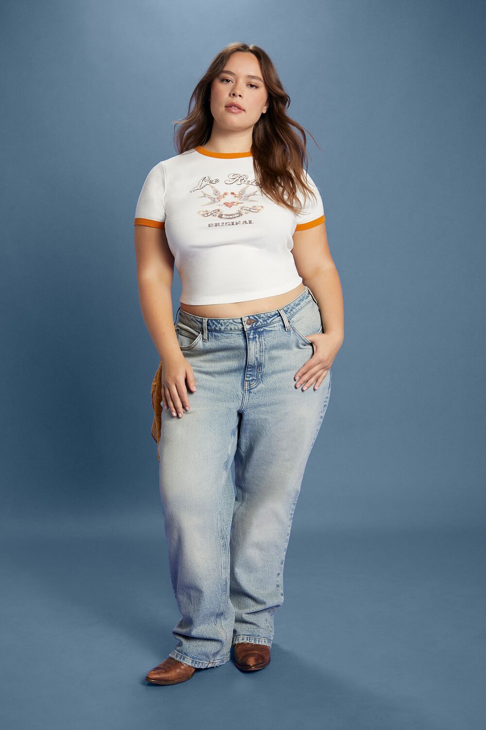 Plus Size Lee Riders Graphic Ringer Tee
