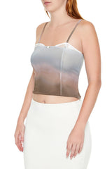 Gradient Rosette Cropped Cami