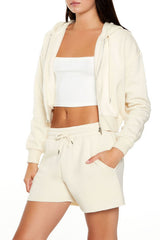 Cropped Zip-Up Hoodie