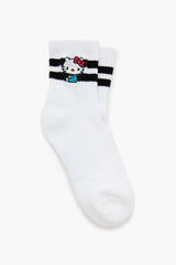 Hello Kitty Varsity-Striped Crew Socks
