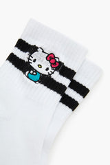 Hello Kitty Varsity-Striped Crew Socks