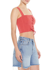Lace-Up Crop Top