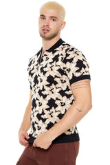Sweater-Knit Floral Print Shirt