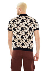 Sweater-Knit Floral Print Shirt