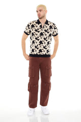 Sweater-Knit Floral Print Shirt