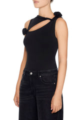 Cutout Rosette Bodysuit