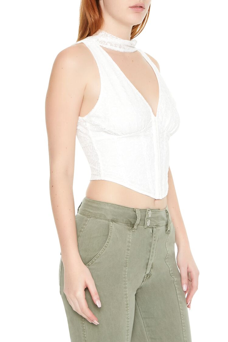 Lace Sash Corset Crop Top