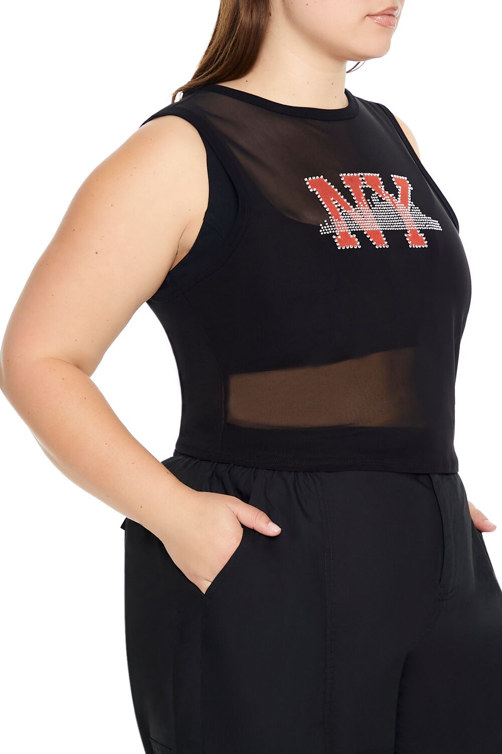 Plus Size Rhinestone NY Tank Top
