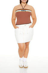 Plus Size NYC Halter Crop Top