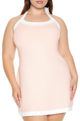 Plus Size Halter Mini Dress