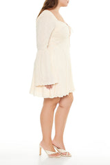 Plus Size Bell-Sleeve Mini Dress
