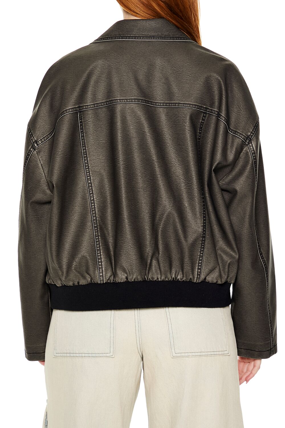 Faux Leather Zip-Up Moto Jacket