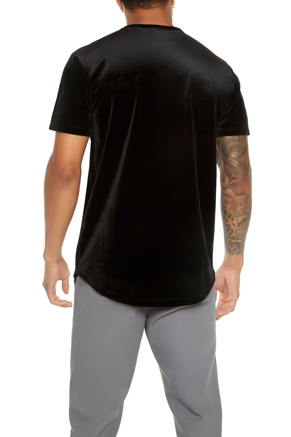 Velour Curved-Hem Tee