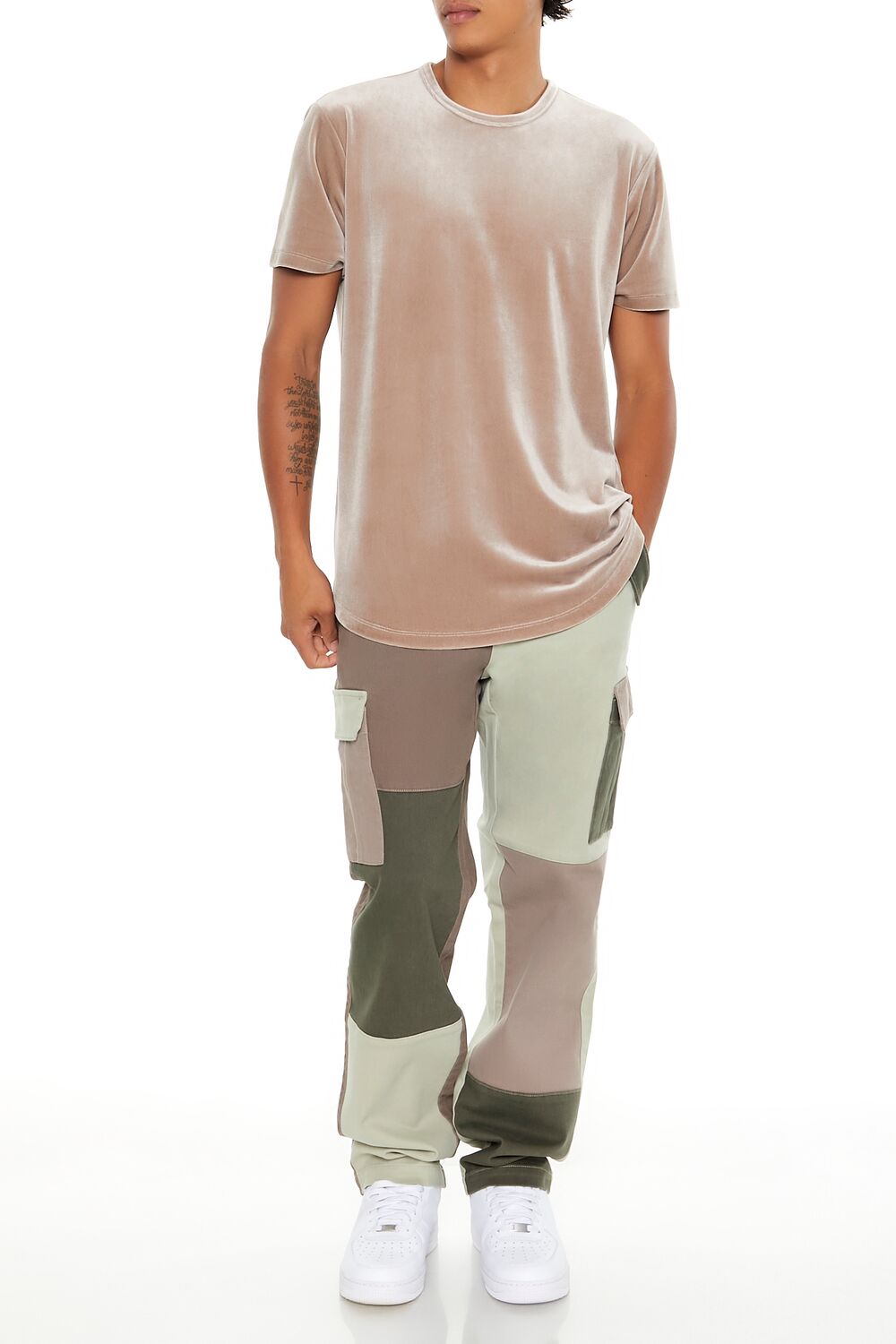 Velour Curved-Hem Tee
