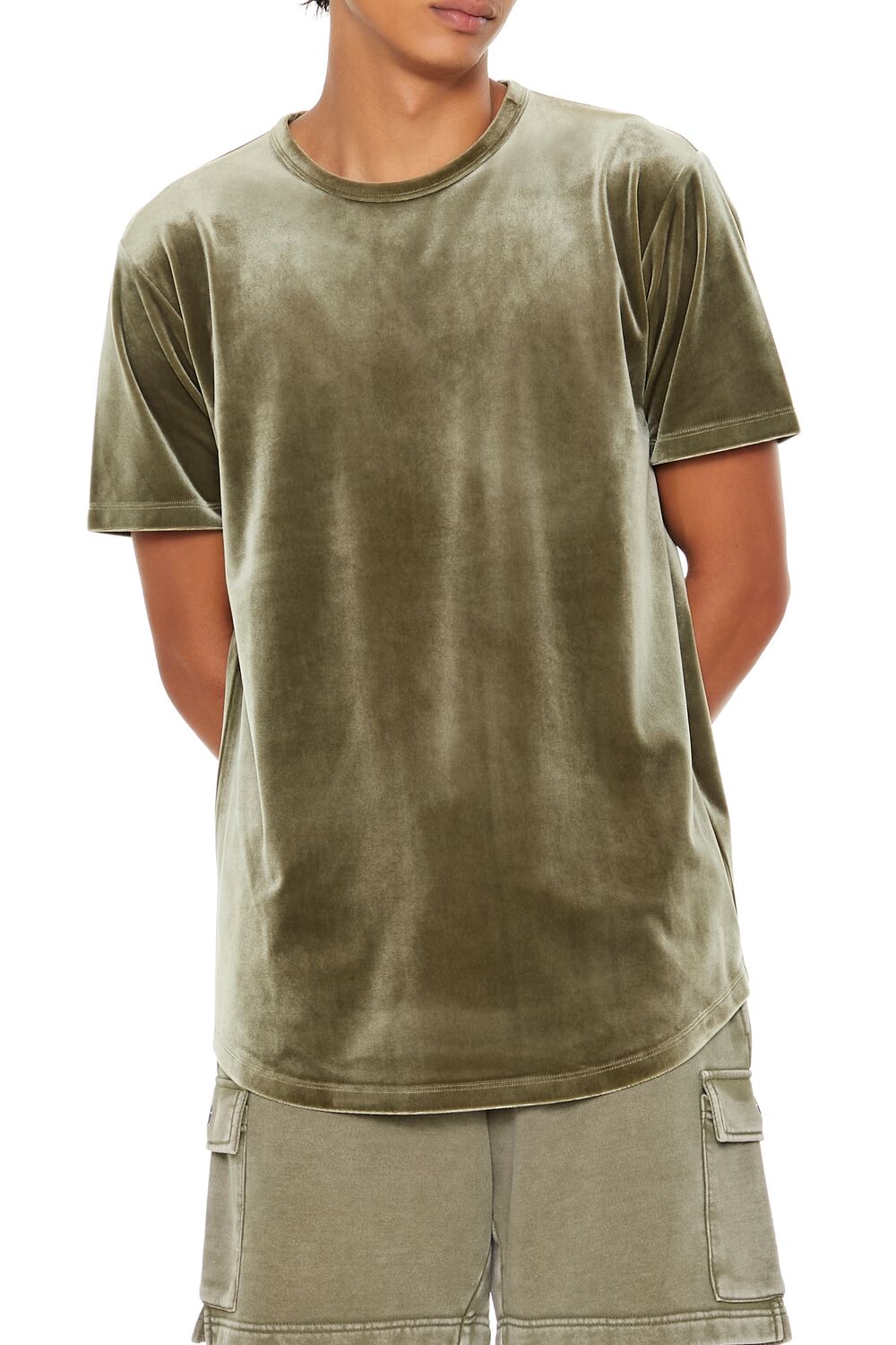 Velour Curved-Hem Tee