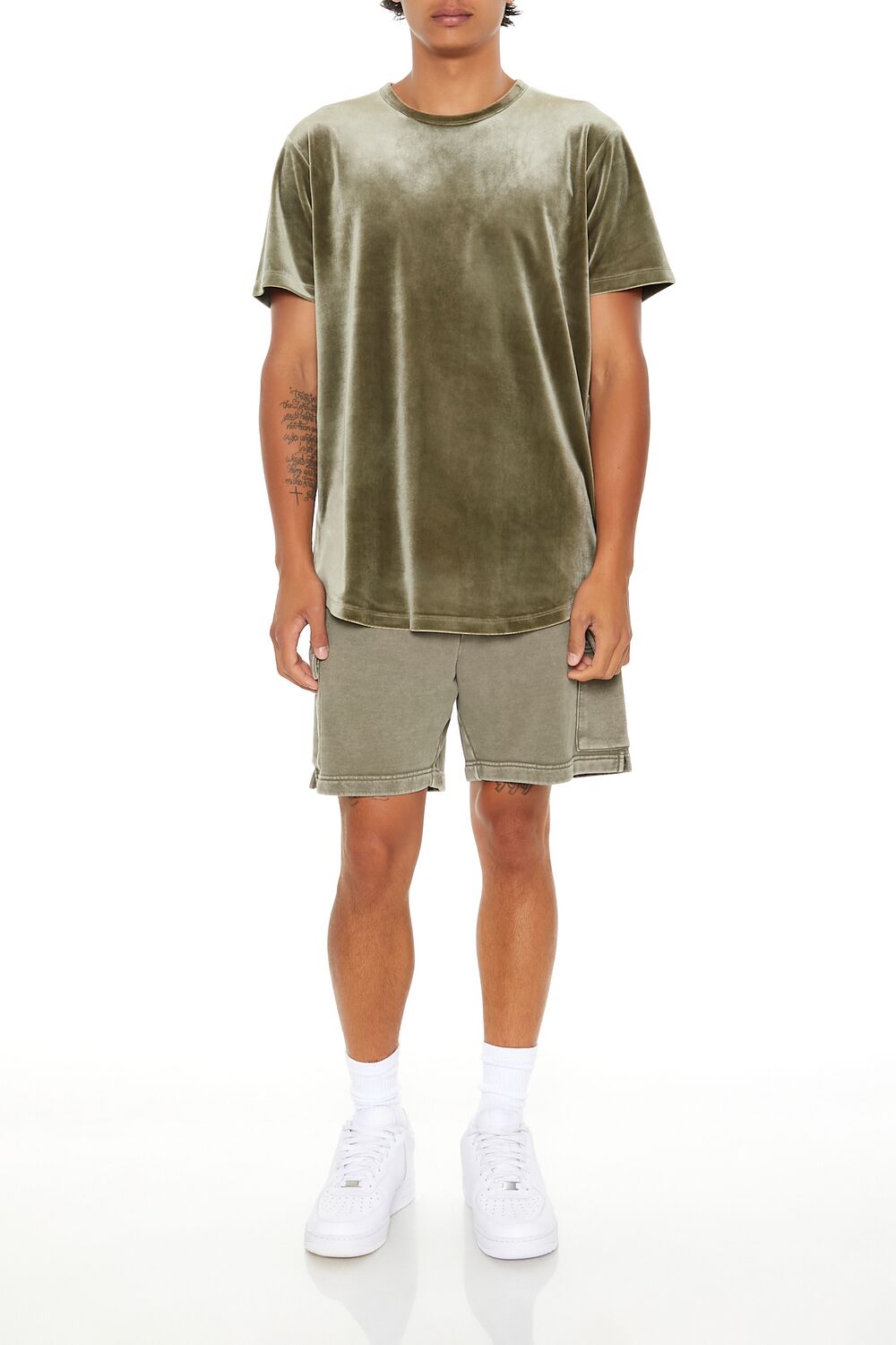 Velour Curved-Hem Tee