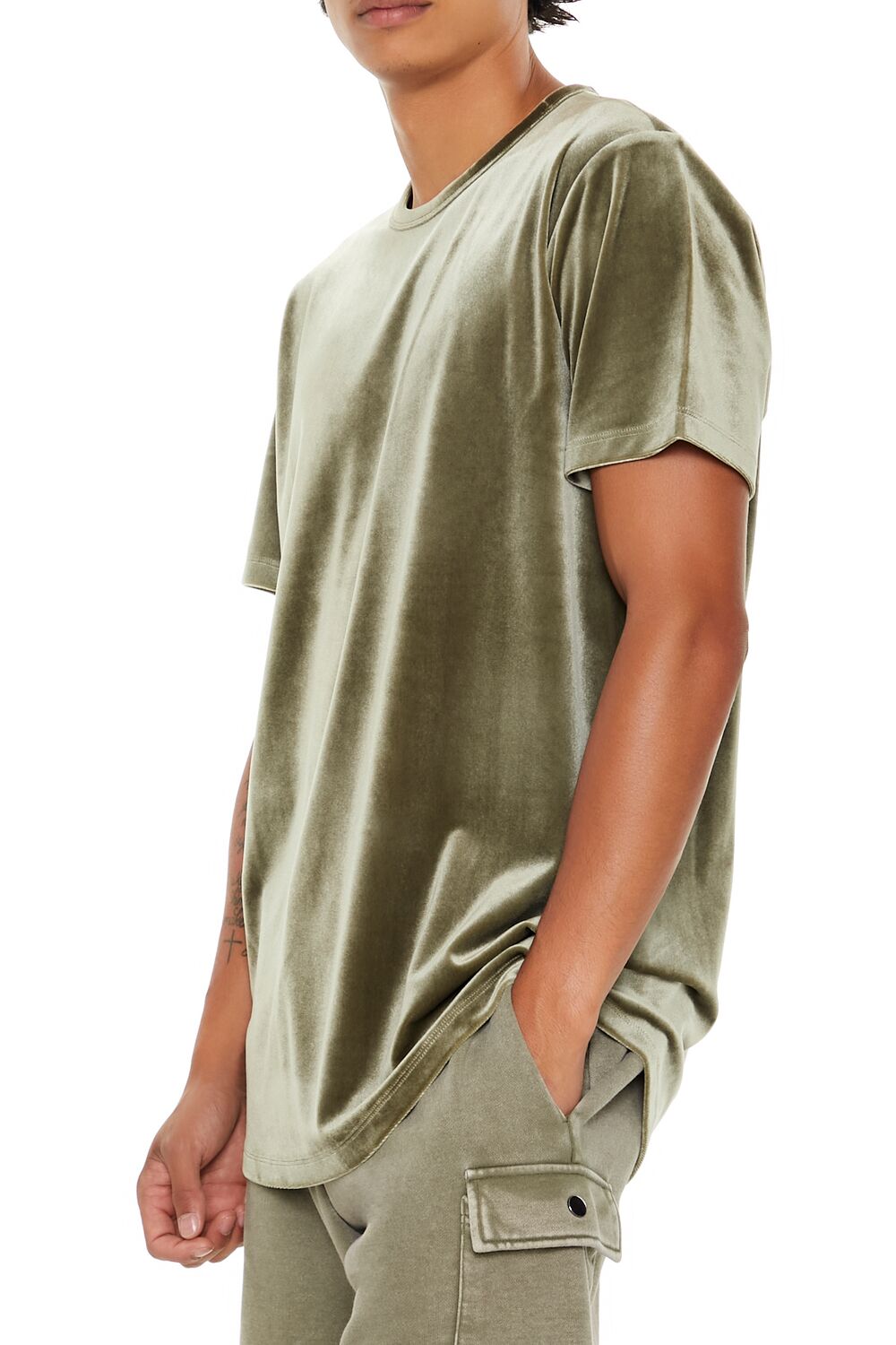 Velour Curved-Hem Tee