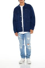 Denim Drop-Sleeve Shacket