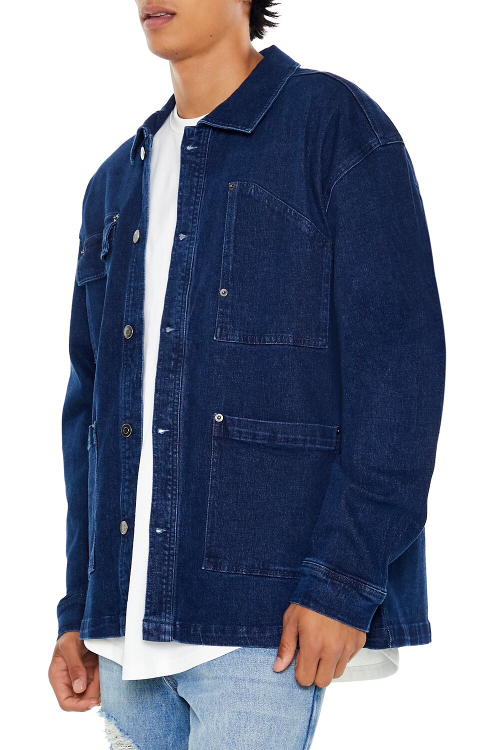 Denim Drop-Sleeve Shacket