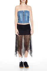 Denim Tube Crop Top